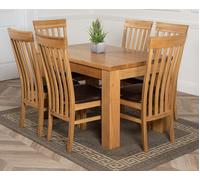 That's Furniture Dakota Small Oak Dining Table with Harvard Oak Chairs - Natural Oak - 6 chairs