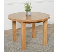 That's Furniture Edmonton 110 - 140cm Solid Oak Extendable Round Dining Table - Brown - Oak - Matte Laquer