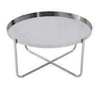 That's Furniture Ember Round Silver Tray Top Coffee Table For Living Room