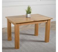 That's Furniture Hampton 120 - 160cm Solid Oak Extending Dining Table - Brown - Oak - Matte Laquer