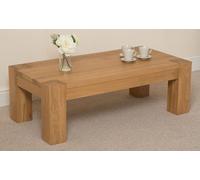 That's Furniture Kuba Chunky Large Oak Coffee Table For Living Room