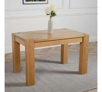 That's Furniture Kuba Chunky Solid Oak Dining Table - 125cm - Brown - Oak - Matte Laquer
