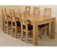That's Furniture Kuba Extra Large Oak Dining Table with Yale Oak Chairs - Natural Oak - 6 chairs