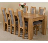 That's Furniture Kuba Large Oak Dining Table with Stanford Oak Chairs - Natural Oak - 6 chairs