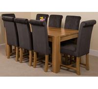 That's Furniture Kuba Large Oak Dining Table with Washington Fabric Chairs - 8 chairs - Black