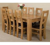 That's Furniture Kuba Large Oak Dining Table with Yale Oak Chairs - Natural Oak - 8 chairs