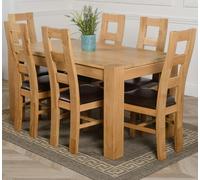 That's Furniture Kuba Medium Oak Dining Table with Yale Oak Chairs - Natural Oak - 6 chairs