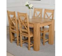 That's Furniture Kuba Small Oak Dining Table with Berkeley Oak Chairs - Natural Oak - 4 chairs