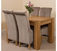 That's Furniture Kuba Small Oak Dining Table with Montana Fabric Chairs - 4 chairs - Grey