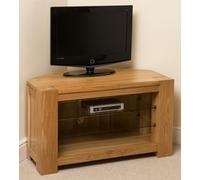 That's Furniture Kuba Solid Oak Corner TV Unit with Storage - 1 - Brown