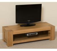 That's Furniture Kuba Solid Oak Small Widescreen TV Unit with Storage - Brown
