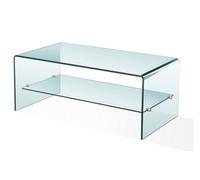 That's Furniture Luna Clear Glass Coffee Table With Shelf