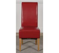 That's Furniture Montana Leather Dining Chair - Red - Oak - Bonded leather