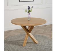 That's Furniture Oregon 110cm Round Solid Oak Dining Table - Brown - Oak - 110