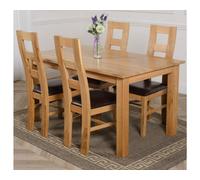 That's Furniture Oslo 150 X 90 Cm Medium Oak Dining Table And 4 Chairs Dining Set With Yale Chairs
