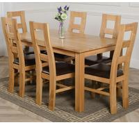 That's Furniture Oslo 150 x 90cm Medium Oak Dining Set with Yale Oak Chairs - Natural Oak - 6 chairs