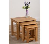 That's Furniture Oslo Solid Oak Nest Of 3 Side Tables For Living Room