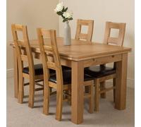 Thats Furniture Richmond 140-220cm Oak Extending Dining Table & 4 Yale Chairs in Brown Thats Furniture Brown