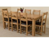 That's Furniture Richmond Large Oak Extending Dining Table with Lincoln Oak Chairs - Natural Oak - 8 chairs