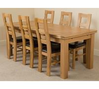That's Furniture Richmond Large Oak Extending Dining Table with Yale Oak Chairs - Natural Oak - 6 chairs