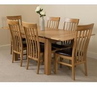 That's Furniture Richmond Medium Oak Extendable Dining Table with Harvard Oak Chairs - Natural Oak - 6 chairs
