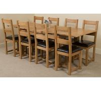 That's Furniture Richmond Medium Oak Extendable Dining Table with Lincoln Oak Chairs - Natural Oak - 8 chairs
