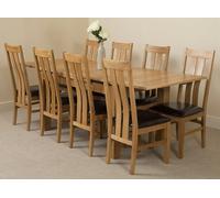 That's Furniture Richmond Medium Oak Extendable Dining Table with Princeton Oak Chairs - Natural Oak - 8 chairs