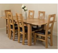 That's Furniture Richmond Medium Oak Extendable Dining Table with Yale Oak Chairs - Natural Oak - 6 chairs
