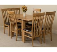 That's Furniture Richmond Small Extending Oak Dining Set with Harvard Oak Chairs - Natural Oak - 6 chairs