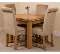 That's Furniture Richmond Small Extending Oak Dining Set with Washington Fabric Chairs - 4 chairs - Beige