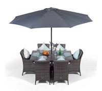 That's Furniture Savannah Rectangular 6 Seater Rattan Patio Dining Set - Grey