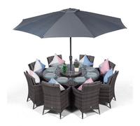 That's Furniture Savannah Round 8 Seater Rattan Patio Dining Set - Grey
