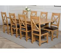 That's Furniture Seattle Oak Extending Dining Table with Berkeley Oak Chairs - Brown - 8 chairs