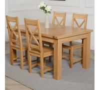 That's Furniture Seattle Oak Extending Dining Table with Berkeley Oak Chairs - Natural Oak - 4 chairs