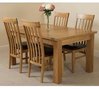 That's Furniture Seattle Oak Extending Dining Table with Harvard Oak Chairs - Natural Oak - 4 chairs