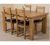 That's Furniture Seattle Oak Extending Dining Table with Lincoln Oak Chairs - Natural Oak - 4 chairs