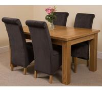 That's Furniture Seattle Oak Extending Dining Table with Montana Fabric Chairs - 4 chairs - Black