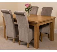 That's Furniture Seattle Oak Extending Dining Table with Montana Fabric Chairs - 4 chairs - Grey