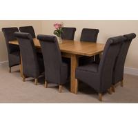 That's Furniture Seattle Oak Extending Dining Table with Montana Fabric Chairs - 8 chairs - Black