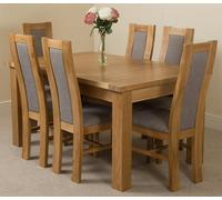 That's Furniture Seattle Oak Extending Dining Table with Stanford Oak Chairs - Natural Oak - 6 chairs