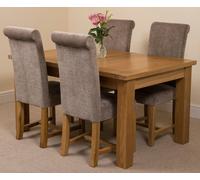 That's Furniture Seattle Oak Extending Dining Table with Washington Fabric Chairs - 4 chairs - Grey