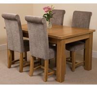 That's Furniture Seattle Oak Extending Dining Table with Washington Fabric Chairs - 8 chairs - Grey