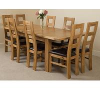 That's Furniture Seattle Oak Extending Dining Table with Yale Oak Chairs - Natural Oak - 8 chairs