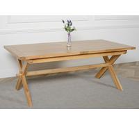 That's Furniture Vermont 200 - 240cm Cross Leg Large Oak Extending Dining Table - Brown - Matte Laquer - 1