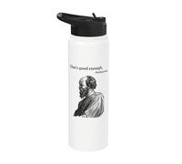 That's Good Enough. Mediocrates - Black | Funny Philosopher Stainless Steel Insulated Water Bottle