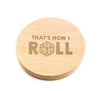 "That's How I Roll" Engraved Wood Coaster for DnD Fans - Dungeons and Dragons Gifts for Men or Women