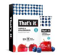 That's it. Apple + Blueberry 100% Natural Real Fruit Bar, Best High Fiber Vegan, Gluten Free Healthy Snack, Paleo, Non GMO No Sugar Added, No Preservatives Energy Food (12 Pack)