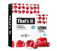 That's it. Apple + Cherry 100% Natural Real Fruit Bar, Best High Fiber Vegan, Gluten Free Healthy Snack, Paleo for Children & Adults, Non GMO No Sugar Added, No Preservatives Energy Food (12 Pack)