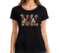 That's it I'm not Going Santa Grinch Cartoon Gift Ladies T-Shirt, black, XXL