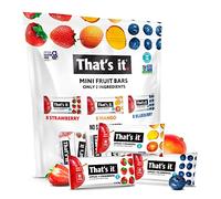 That's it. Mini Fruit Bars Variety (24 Pack) No Sugar Added, Plant-Based, Vegan & Gluten Free, Breakfast Bar, Paleo, for Children & Adults, Non GMO, Fiber (8 Blueberry, 8 Strawberry, 8 Mango)
